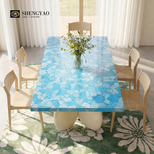 <span class=keywords><strong>Encimera</strong></span> de Piedra Semipreciosa <span class=keywords><strong>Turquesa</strong></span> <span class=keywords><strong>Azul</strong></span> de Alta Gama Personalizada para Mesa de Comedor, Isla de <span class=keywords><strong>Cocina</strong></span> - Product Image 5