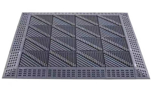 Heavy Duty Interlocking Door <b>Mat</b> with Drainage Plastic Flooring for Patio or Garage - Product Image 3