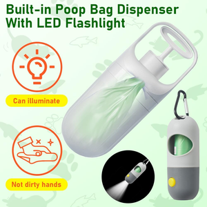 Recogedor de Excrementos Portátil para Perros, con Linterna LED y 15 Bolsas para Desechos de Mascotas, para Perros Pequeños, Medianos y Grandes - Product Image 4