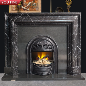 <span class=keywords><strong>Chimenea</strong></span> envolvente de mármol negro, <span class=keywords><strong>piedra</strong></span> Natural tallada a mano, Occidental, Simple - Product Image 4
