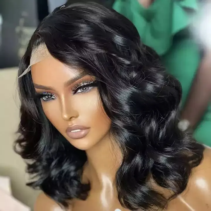 Peluca de cabello humano ondulado de 13x4 para mujeres negras, pelo Remy brasileño con encaje frontal, 180% de densidad, venta al por mayor, gran oferta