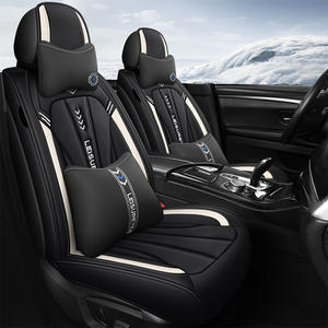 Housse siège luxe cuir couvre chaises voiture rouge housse de siège de voiture sièges ensemble complet - Product Image 5