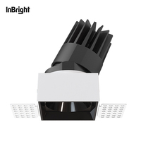 Spot réglable carré sans garniture d'hôtel résidentiel 8W 18W 25W étanche IP65 COB Dimmable LED projecteur encastré au plafond