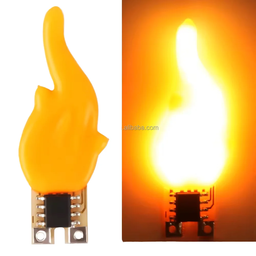 Hot Selling 3V DC LED Filament Flickering Candles Light Bulb Accessories New Design DIY Decoration 1800K Warm White CE Certified