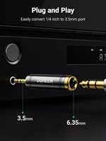 Adaptateur de câble audio stéréo UGREEN AV68 3,5 mm mâle vers 2 RCA femelle, adaptateur RCA plaqué or, adaptateur de câble pour casque