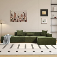 Canapé d'angle modulaire minimaliste moderne pour appartement et hôtel, bloc de canapé rembourré sans cadre en éponge pleine, emballage sous vide
