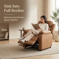 Fauteuil inclinable électrique ultra-silencieux, siège large de 48 cm, mousse haute densité, longueur inclinée de 183 cm, fauteuil inclinable à moteur unique