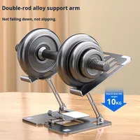 Support vertical réglable en hauteur 2 en 1 en acier au carbone pour ordinateur portable, téléphone et tablette avec support de téléphone