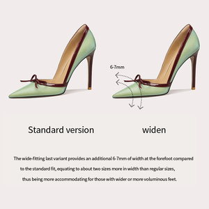 Escarpins verts décontractés et élégants pour femmes, confortables, à bout pointu, talons hauts, fermeture à enfiler, semelle extérieure en TPR, doublure - Product Image 6