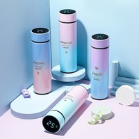 Thermos de voyage en acier inoxydable intelligent personnalisé en gros, 500 ml, avec affichage de la température LED, infuseur à thé, boîte cadeau