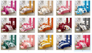 Ensemble de chambre à coucher élégant de 12 pièces avec <span class=keywords><strong>couvre</strong></span>-<span class=keywords><strong>lit</strong></span> à imprimé feuilles botaniques et draps - Product Image 3