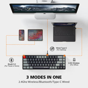 Nouveau style de clavier de jeu mécanique sans fil 2,4 GHz, compatible PC filaire USB Type-C, 68 touches, garantie 12 mois - Product Image 5