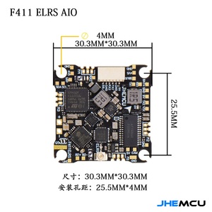 Controlador de Dron JHEMCU F411ELRS AIO 4 en 1 ESC 2.4G M3 25.5X25.5mm Metal OSD BLHELI_S 1-2S 12A, Juguetes RC, Hecho en Guangdong, China - Product Image 5