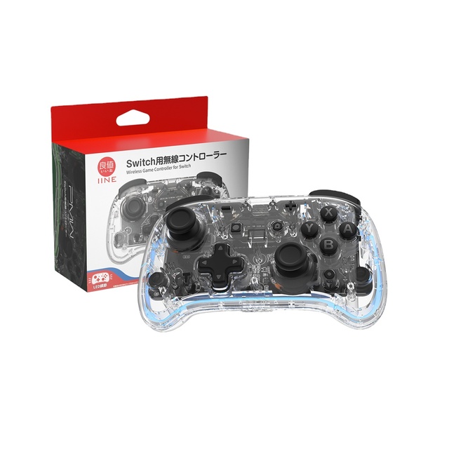 IINE Switch Pro 2.4GHz Transparent Wireless Gamepad for Nintendo Switch & NS Oled/ Lite /PC & Steam Blue Tooth Game Controller