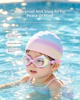 Lunettes de natation d'entraînement pour enfants JW-YY82 avec lentilles en PC, confortables et légères, incluant des bouchons d'oreilles et un bonnet de bain