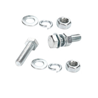 Kit de quincaillerie OEM en acier au carbone zingué bleu avec boulons hexagonaux, écrous, rondelles plates et rondelles à ressort pour assemblage mécanique