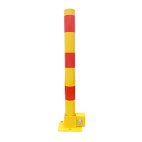 Poteau de sécurité pliable en acier pour parking, avec clé amovible, pour allée et barrières de circulation
