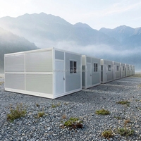 Maison conteneur préfabriquée pliable 20ft 40ft, modulaire, portable, en acier, mini-maison pliable, assemblage rapide, moderne pour camping, bureau, hôtel