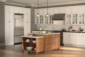 American European Shaker Style White Oak Solid Wood Inset Set Supplier Plywood Furniture Design Modern Kitchen Cabinet