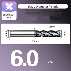 Fraise universelle à 4 dents, haute performance, pour ébavurage et finition efficaces sur divers matériaux métalliques D6*50L - Product Image 4