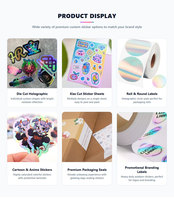 Autocollants en PVC imperméables et durables, arc-en-ciel, logo personnalisé, autocollants de dessins animés pour scrapbooking et marchandises