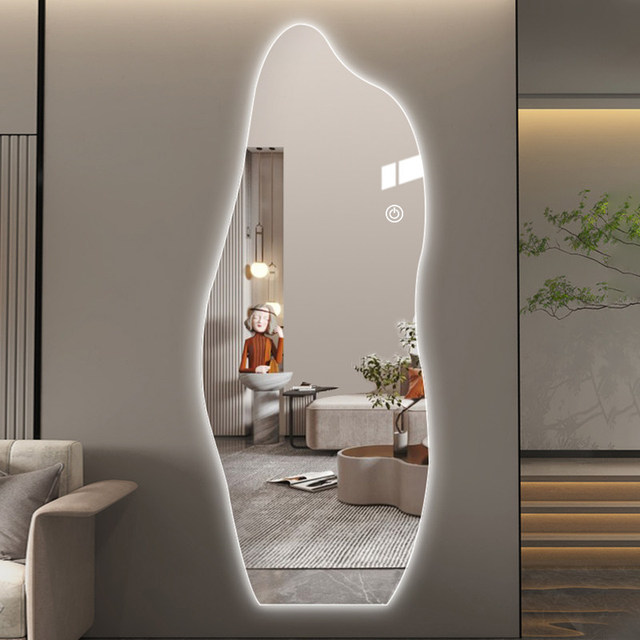 Smart Full-Length Mirror Wall-Mounted Irregular Shape Home Use Dressing Mirror Walk-In Closet Entryway Fitting Room