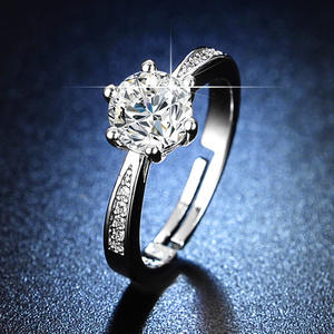 Cincin Janji Fashionable yang Indah, Perhiasan Cinta Abadi, Cincin Adjustable dengan CZ Putih, Cincin Hati untuk Wanita dan Gadis - Product Image 4