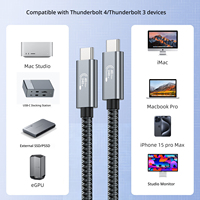 Cable de Datos USB 2.0 de Doble Extremo Tipo-C, Cable de Carga Rápida PD de 240 W, 40 Gbps, Cable de Par Trenzado USB4, para Thunderbolt4