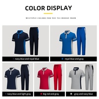 Combinaison de travail personnalisable et confortable pour hommes, anti-statique, respirante, en polyester, avec manches courtes réfléchissantes, style polo, et pantalon