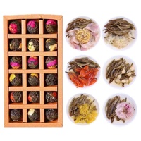 Coffret Cadeau de Boules de Fleurs Écloses Bio 5G Faites à la Main, 18 Pièces/Boîte, Hibiscus, Jasmin, Lys, Chrysanthème, Osmanthus, Thé Santé, OEM Accepté