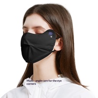Cache-visage 3D en soie glacée pour femme, protection solaire UPF50+, anti-UV, maintien de la chaleur et protection des coins des yeux