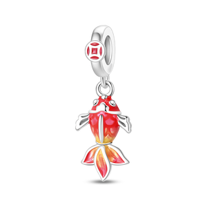 Chanceux Koi poisson enfants pendentif perles perles rougeoyantes classique <span class=keywords><strong>argent</strong></span> plaqué alliage zircone perles lunette réglage forme de <span class=keywords><strong>coeur</strong></span> - Product Image 1