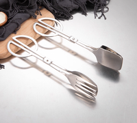 Pince alimentaire en acier inoxydable pour cuisine, salade, barbecue, buffet, traiteur, gâteau, pain, restaurant