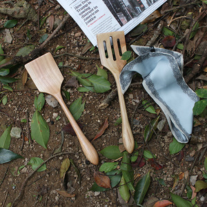 Juego de espátulas de madera de acacia Sunshine Hemu, 2 piezas, utensilio de cocina antiadherente, herramienta para cocinar - Product Image 4