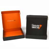 Boîte d'expédition en carton ondulé brun recyclable avec impression personnalisée en couleur pour la vente en ligne