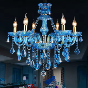 Offre Spéciale Pendentif Lumière KTV moderne Bleu Couleur Led Lustre En Cristal Plafonnier - Product Image 4