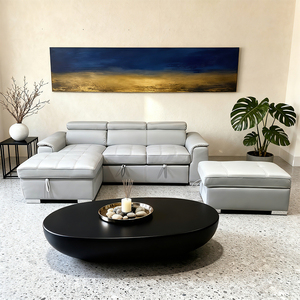 Ensemble de canapé d'angle en forme de L moderne Revêtement en cuir PU Canapé durable Meubles de salon écologiques en vente - Product Image 1