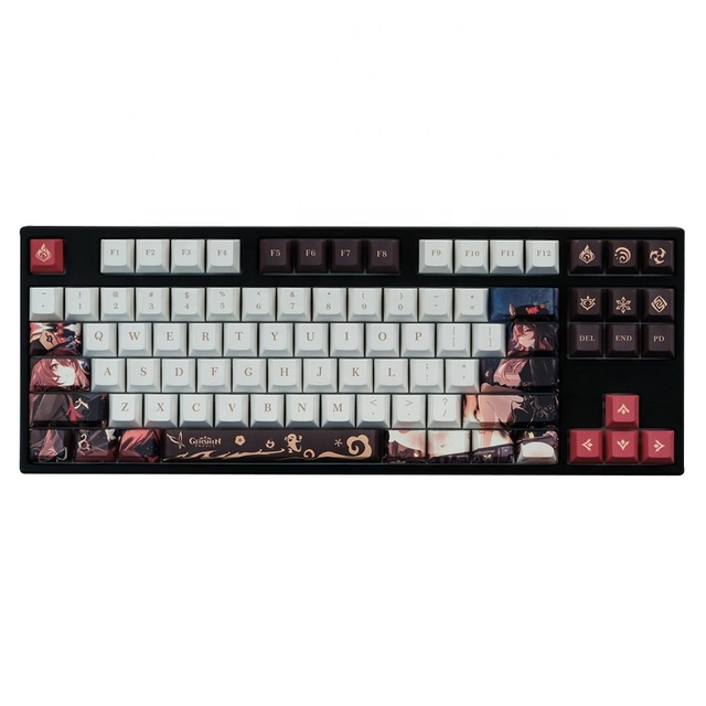 New Games Genshin Impact Hu Tao /Kamisato Ayaka/Raiden Shogun 136 Keys PBT Keycap Set Cherry Profile For Mechanical Keyboard