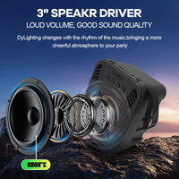 Haut-parleur portable compact en plastique avec LED RGB, haut-parleur portable 3 pouces, radio FM, USB, AUX, lecteur de carte TF, haut-parleurs audio à batterie