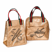 Sac à lunch isotherme en papier kraft lavable de qualité supérieure, réutilisable, pour transporter les aliments et les pique-niques