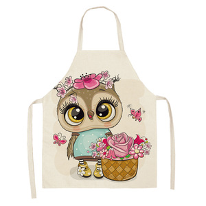 Grembiule da Cucina con Stampa di Gufo Carino, in Lino Personalizzabile per Adulti e Bambini - Product Image 4