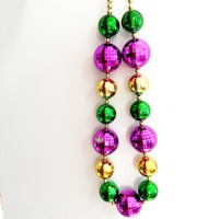 Perles géantes de Mardi Gras noires, violettes et dorées, grandes perles adaptées aux décorations de fête de carnaval
