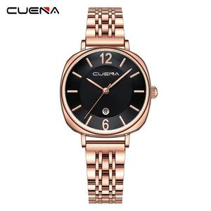 <span class=keywords><strong>Cuena</strong></span> 6055 or rose montre-bracelet de luxe pour fille 30M résistant à l'eau dames date automatique calendrier complet montres de ceinture en acier inoxydable - Product Image 5