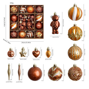 46Pcs Artificial Plastic Screen Printed <b>Christmas</b> Balls Ornaments Set Shatterproof Xmas <b>Tree</b> Baubles with Gift <b>Box</b> Decor - Product Image 4