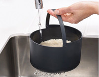 Ustensiles de cuisine en plastique, cuiseur de riz et de céréales à micro-ondes 4 pièces ensemble de cuisson empilable seau de riz scellé