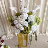 Centres de table de mariage durables en soie, 30 cm, mélange vert et blanc, boule de fleurs de mariage pour l'entrée