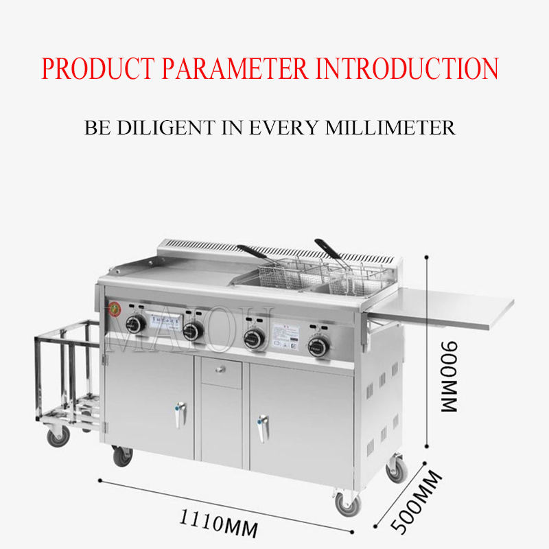 Commercial Gas Type Griddle Deep Fryer Kanto Cooking Machine Teppanyaki ...