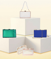 Sac à main tendance en acrylique transparent avec chaîne de perles et motif pierre, sac bandoulière diagonale pour femme RB912
