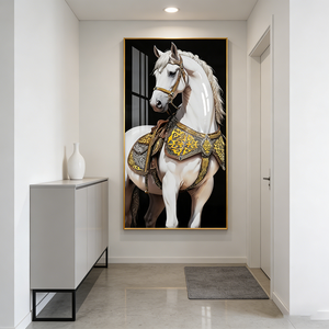 Nuova Arte Murale con Cavalli, Dipinto UV <span class=keywords><strong>di</strong></span> Lusso <span class=keywords><strong>per</strong></span> <span class=keywords><strong>Camera</strong></span> <span class=keywords><strong>da</strong></span> <span class=keywords><strong>Letto</strong></span>, Moderna Pittura <span class=keywords><strong>di</strong></span> Animali in Cristallo e Porcellana con Luce LED Decorativa - Product Image 4