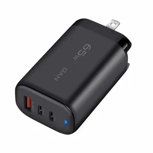 65 Вт GaN зарядное устройство 3 порта USB + Type-c адаптер для путешествий высокоскоростной мобильный телефон USB C настенное зарядное устройство для iPad для MacBook